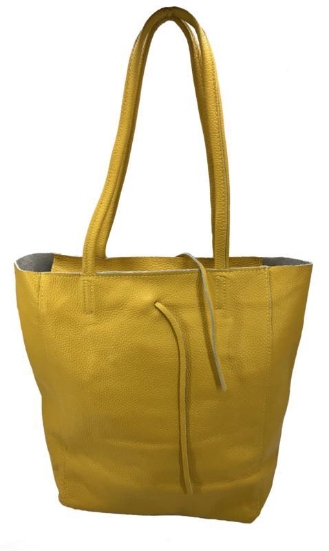 Gele Vera Pelle leren shopper, Sieraden, Tassen en Uiterlijk, Tassen | Schoudertassen, Nieuw, Verzenden