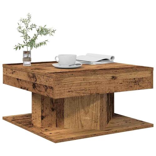 vidaXL Salontafel 55x55x30 cm bewerkt hout oud houtkleurig, Huis en Inrichting, Tafels | Salontafels, 50 tot 100 cm, Nieuw, Overige houtsoorten