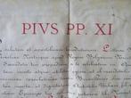 1922 Pauselijk Document PIUS PP. XI eerbetoon aan Eugenio, Antiek en Kunst