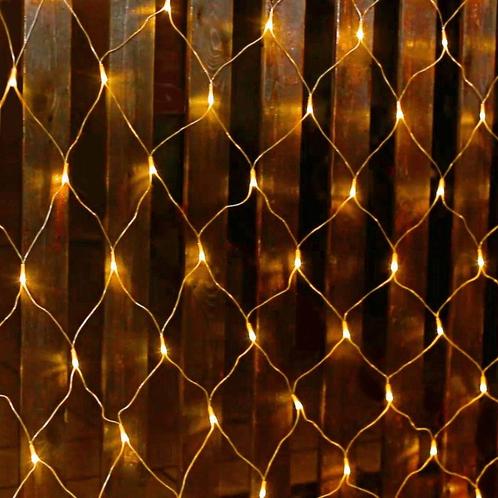 LED lichtnet kerst - 2 x 1,5 meter - Warm wit - 160 leds, Diversen, Kerst, Ophalen of Verzenden