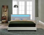 Bed Parijs met LED-verlichting bedbodem 180x200 cm wit, Verzenden, Nieuw