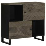 vidaXL Dressoir 80x33x75 cm massief mangohout zwart, Huis en Inrichting, Woonaccessoires | Cd- en Dvd-rekken, Verzenden, Nieuw