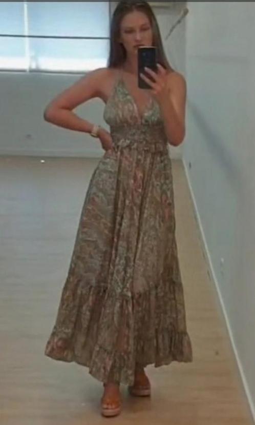Boho maxi jurk van zijde met elastische talie, wijde rok,, Kleding | Dames, Jurken