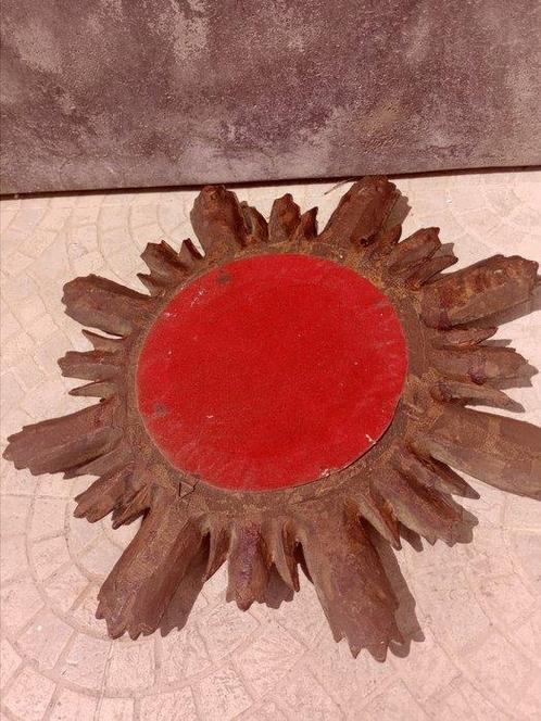 Wandspiegel - Hout - Zonnespiegel, Antiek en Kunst, Curiosa en Brocante