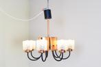 Vintage hanglamp jaren 70 - 8-armig, Huis en Inrichting, Lampen | Hanglampen, Zo goed als nieuw, Glas, Jaren '70, 50 tot 75 cm