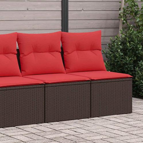 vidaXL 2-delige Loungeset met kussens poly rattan acacia, Tuin en Terras, Tuinsets en Loungesets, Loungeset, Nieuw, Rotan, Verzenden