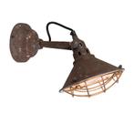 Vintage wand- en plafondlamp bruin kantelbaar - Barrack, Huis en Inrichting, Nieuw, Overige materialen, Landelijk