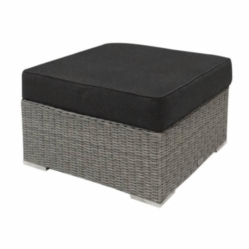 Matino voetenbank 78x78 cm grijs, Tuin en Terras, Tuinsets en Loungesets, Nieuw, Wicker, Ophalen of Verzenden