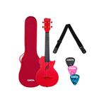 Cascha HH 2280 Rode Carbon Fiber concert ukulele met, Ophalen of Verzenden, Nieuw