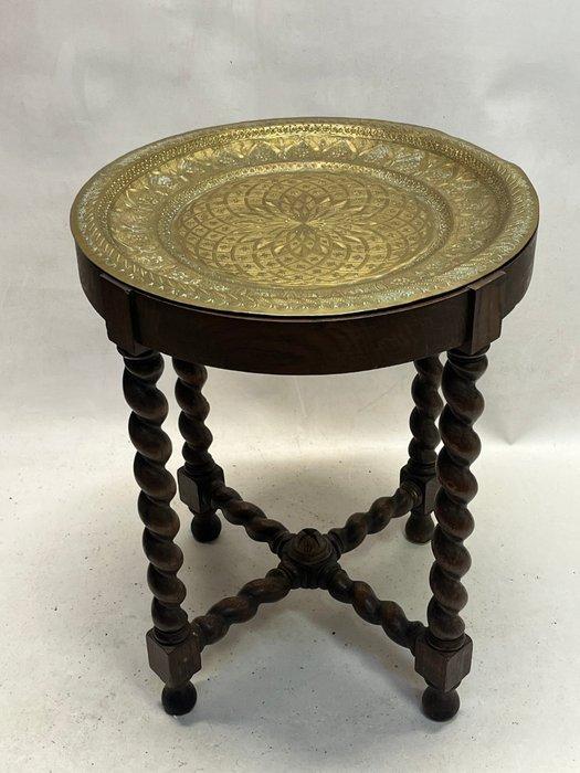 Bijzettafel - Hout, Messing - oosters theetafeltje, Antiek en Kunst, Curiosa en Brocante