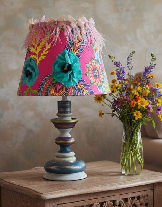 Tafellamp - Hout - Uniek stuk, Antiek en Kunst, Kunst | Designobjecten