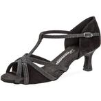 Dames Latin dansschoenen van Zwart Brokaat-Suede   205-077-6, Verzenden, Nieuw