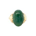 Gouden vintage ring met jade 14 krt, Ophalen of Verzenden, Nieuw