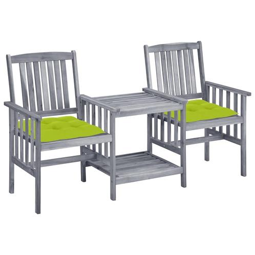 vidaXL Tuinstoelen met tafeltje en kussens massief, Tuin en Terras, Tuinsets en Loungesets, Tuinset, Nieuw, Hardhout, Verzenden