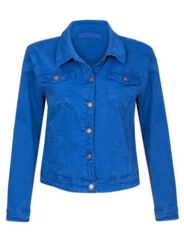 Jeans Jacket Kobalt Blauw, dames jack blauw