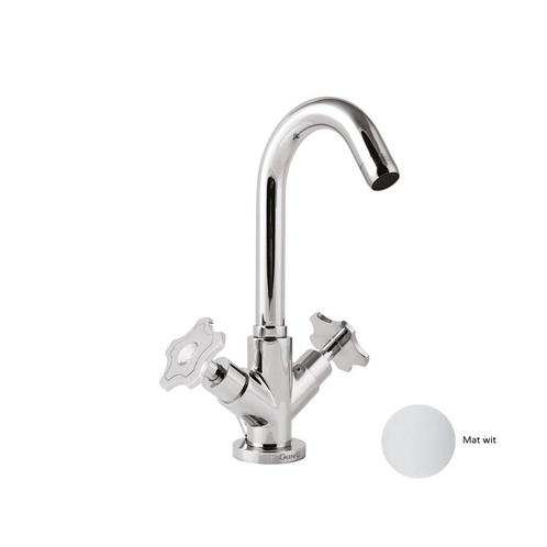 Wastafelkraan Sanimex Giulini Opbouw Tweegreeps Draaibare, Doe-het-zelf en Verbouw, Sanitair, Kraan, Nieuw, Chroom, Ophalen of Verzenden