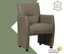 Leren eetkamerstoel Pleasure - Toledo Smog (grijs) - Met, Huis en Inrichting, Stoelen, Eigentijds, Modern, Nieuw, Leer, Ophalen of Verzenden