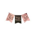 Verjaardagsslinger Vaandel 65 Jaar Roze/Zwart (6m), Hobby en Vrije tijd, Feestartikelen, Ophalen of Verzenden, Nieuw