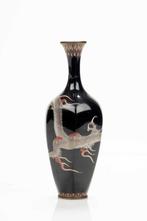 Vaas - Brons, Emaille, Zilver, Cloisonné - Een zeshoekige