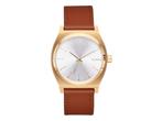Nixon Small Time Teller Leather (Light Gold), Verzenden, Zo goed als nieuw