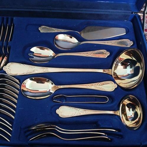 Bestekset voor 12 personen (70) - Verguld - Solingen-omslag, Antiek en Kunst, Antiek | Meubels | Tafels