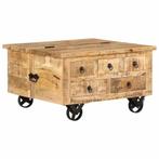 vidaXL Salontafel 70x70x40 cm ruw mangohout, 50 tot 100 cm, Verzenden, Nieuw, 50 tot 100 cm