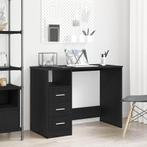 vidaXL Bureau met lades 102x50x76 cm bewerkt hout zwart, Huis en Inrichting, Bureaus, Verzenden, Nieuw