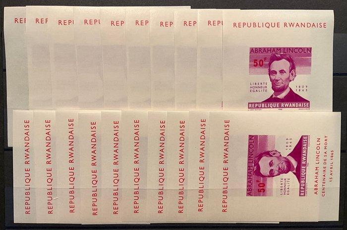 Rwanda 1965 - Rwanda Ongetande Blok 3 ABRAHAM LINCOLN - 20, Postzegels en Munten, Postzegels | Europa | België