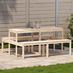 vidaXL Picknicktafel 160x134x75 cm massief grenenhout, Tuin en Terras, Verzenden, Nieuw