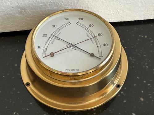 Observer / Scheep - Weerstation - Weerstation - Messing,, Antiek en Kunst, Antiek | Wandborden en Tegels