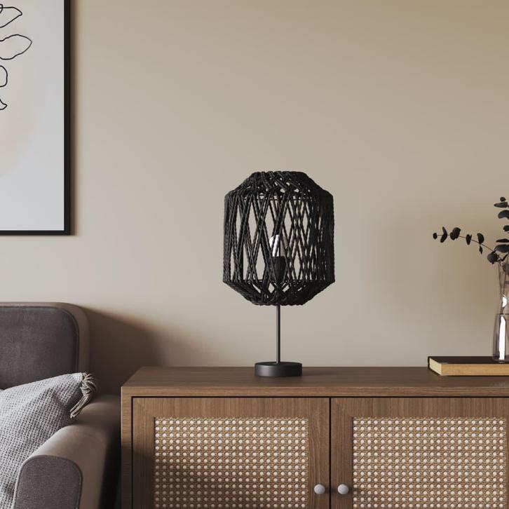 vidaXL Lampenkap Ø23x28 cm ijzer en papier zwart, Huis en Inrichting, Lampen | Lampenkappen, Zwart, Nieuw, Verzenden