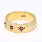 Ring - 14 karaat Geel goud - 0.15ct. tw. Robijn, Nieuw