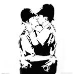 Kunstdruk Brandalised - Bobbies Kissing 30x30cm, Verzenden, Nieuw