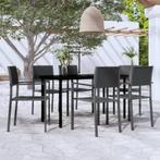 vidaXL 7-delige Tuinset zwart, Tuin en Terras, Tuinsets en Loungesets, Verzenden, Nieuw, Tuinset, 6 zitplaatsen