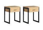 Caresse Nachtkastje OAK 1 Lade (Set - 2 Stuks), Nieuw