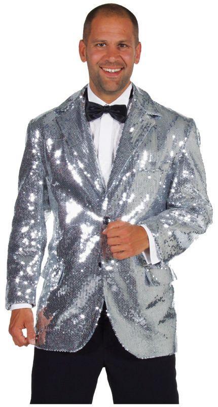 Colbert pailletten zilver gevoerd elite, Kleding | Heren, Carnavalskleding en Feestkleding, Nieuw, Ophalen of Verzenden