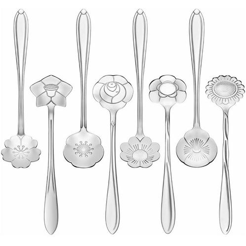 Fako Bijoux® - Bloemen Lepels Set - Theelepel / Koffielepel, Huis en Inrichting, Keuken | Bestek, Verzenden