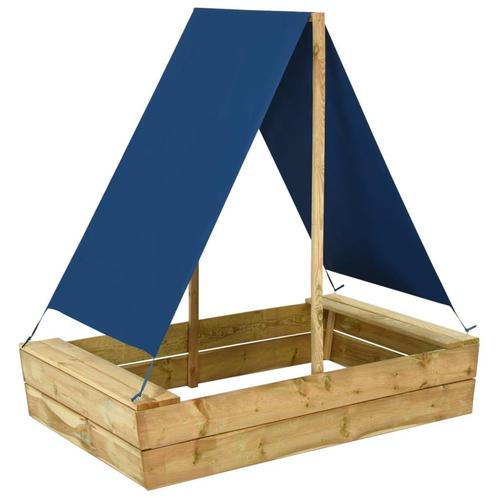 vidaXL Zandbak met dak 80x60x97,5 cm geïmpregneerd, Kinderen en Baby's, Speelgoed | Buiten | Zandbakken, Nieuw, Verzenden