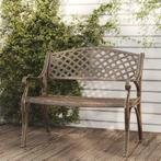 vidaXL Tuinbank 102 cm gietaluminium bronskleurig, Verzenden, Nieuw, Aluminium
