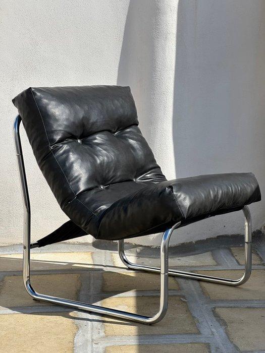 Fauteuil - Chroom, Synthetisch leder, Antiek en Kunst, Kunst | Designobjecten