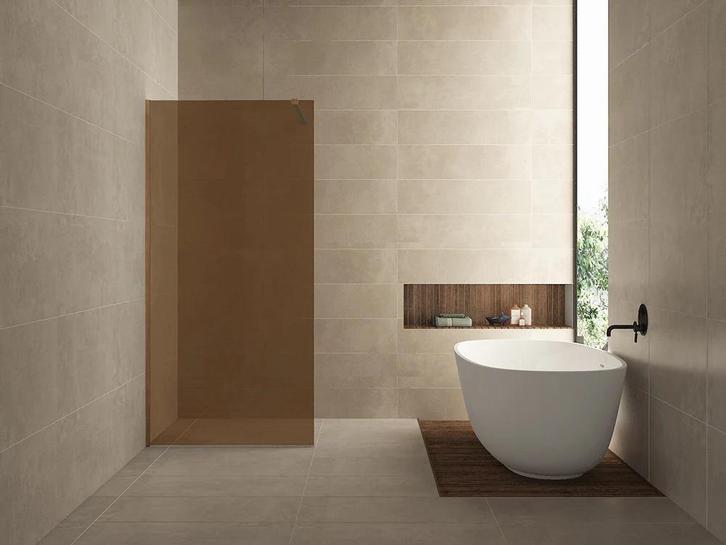 Aanbieding: Inloopdouche Wiesbaden Slim Brons Rookglas, Doe-het-zelf en Verbouw, Sanitair, Ophalen of Verzenden
