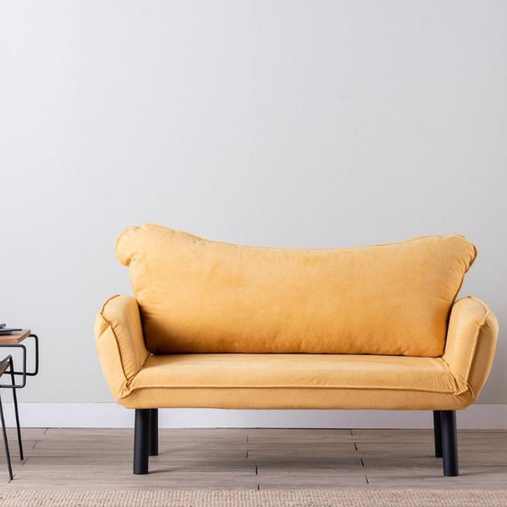 Asir 859FTN1241 Slaapbank Mosterd 140x65x70 van 499 voor 79, Huis en Inrichting, Slaapkamer | Slaapbanken, Nieuw, Ophalen of Verzenden