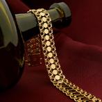 Gouden galeriedraad schakel armband | 17 cm, Ophalen of Verzenden, Gebruikt, Overige kleuren, Goud