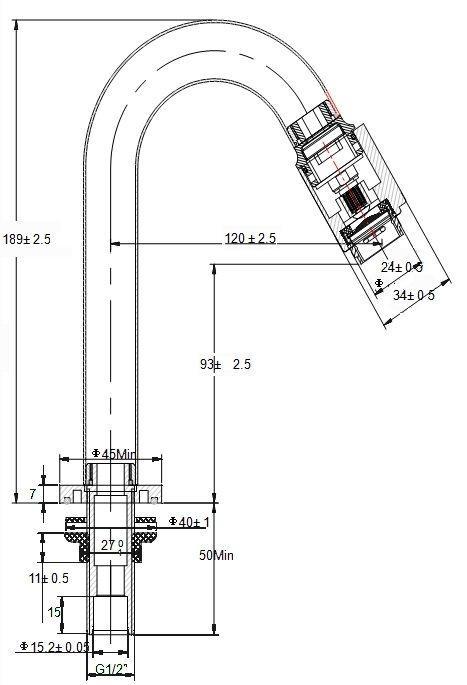 Wiesbaden Victoria luxe toiletkraan 1/2 geb.staal, Doe-het-zelf en Verbouw, Sanitair, Ophalen of Verzenden