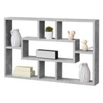 Wandrek Qinngua met 7 vakken 77x10x48 cm betonkleurig, Huis en Inrichting, Woonaccessoires | Wandplanken en Boekenplanken, Verzenden