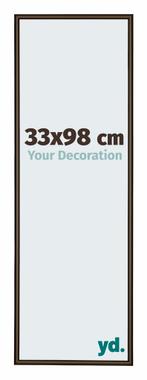 Fotolijst 33x98 cm - Walnoot Structuur - Aluminium - New, Verzenden, Nieuw