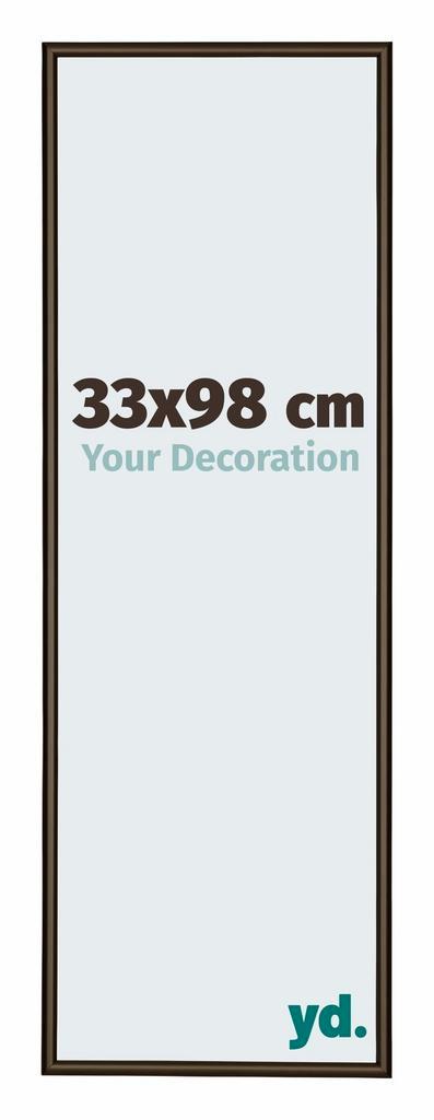 Fotolijst 33x98 cm - Walnoot Structuur - Aluminium - New, Huis en Inrichting, Woonaccessoires | Lijsten, Nieuw, Verzenden