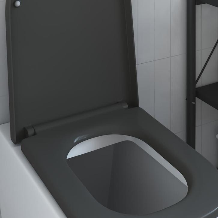 vidaXL Snelle Ontgrendel Toiletzitting Antraciet 44.5 x 35 x, Doe-het-zelf en Verbouw, Sanitair, Nieuw, Verzenden