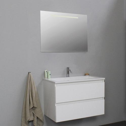 Badkamermeubel BWS Pepper Acryl Wastafel Incl Spiegel Met, Doe-het-zelf en Verbouw, Sanitair, Bad, Nieuw, Ophalen of Verzenden