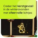 Kerstverlichting Raam Sneeuwpop met Bezem - 20x14cm -, Diversen, Kerst, Verzenden, Nieuw